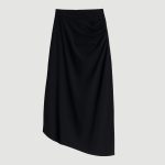 Rita Asymmetric-Hem Shirred Skirt