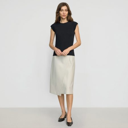 Alba Asymmetric Vegan Leather Skirt