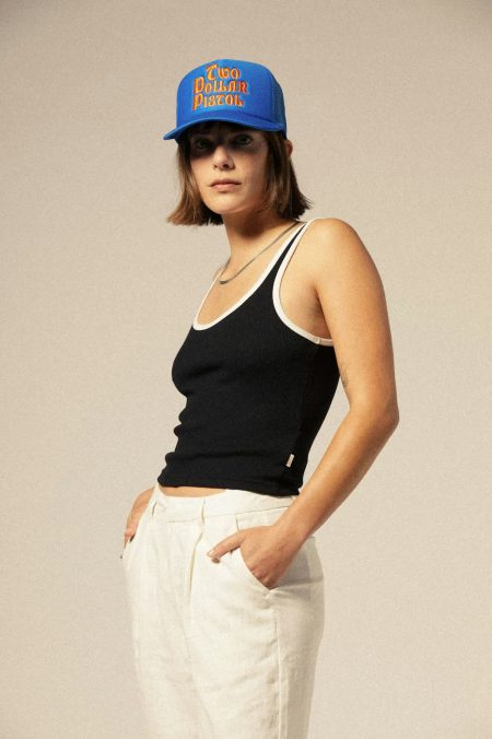 Ringer Organic A-Tank - Black/Off White